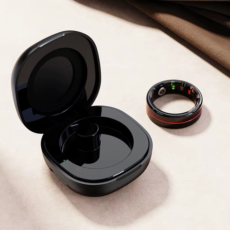 R04 Smart Rings Men Women with Charging Case Health and Sleep Monitor Smart Ring 5ATM Waterproof Multi-Sport Mode Camera Control